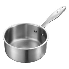 VEVOR 1.5 QT Saucepan with Steamer, Stainless Steel Saucepan with Glass Lid, Multipurpose Nonstick Stainless Steel Sauce Pot with Ergonomic Handl